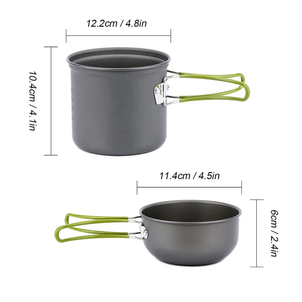 Novira™ Ultralight Camping Cookware Mess Kit - Compact & Portable Non-Stick Pot Set for Backpacking & Hiking