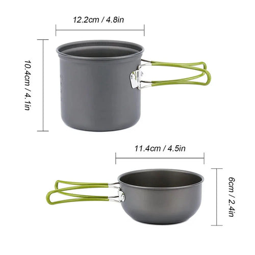 Novira™ Ultralight Camping Cookware Mess Kit - Compact & Portable Non-Stick Pot Set for Backpacking & Hiking