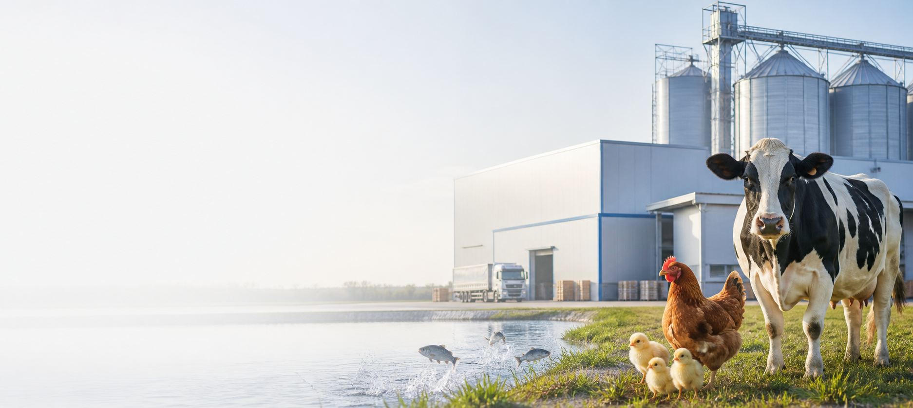 Professional animal nutrition supply and feed production facility
